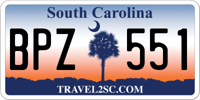 SC license plate BPZ551