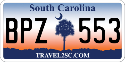 SC license plate BPZ553