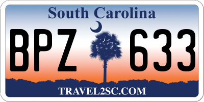 SC license plate BPZ633