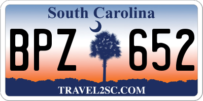 SC license plate BPZ652