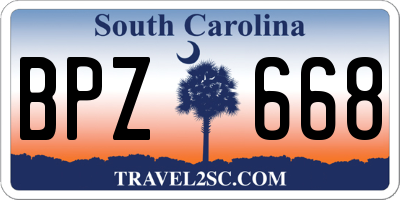 SC license plate BPZ668