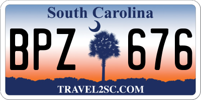 SC license plate BPZ676