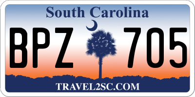 SC license plate BPZ705