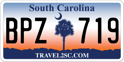 SC license plate BPZ719