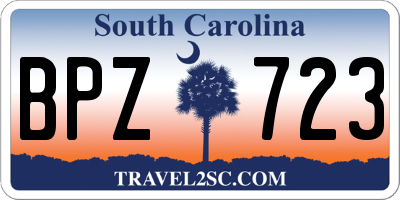 SC license plate BPZ723