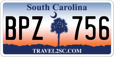 SC license plate BPZ756