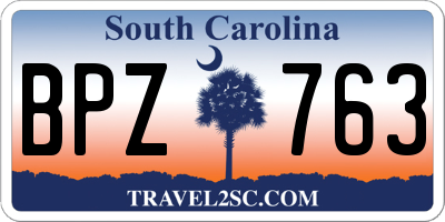 SC license plate BPZ763