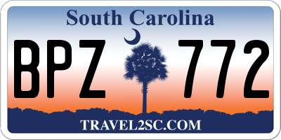 SC license plate BPZ772