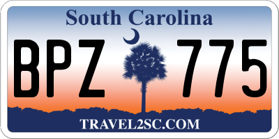 SC license plate BPZ775