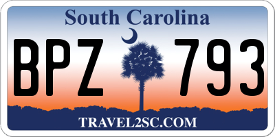 SC license plate BPZ793