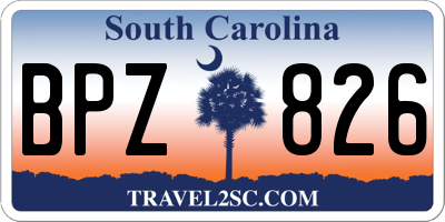 SC license plate BPZ826