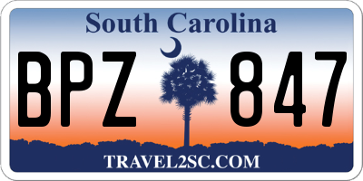 SC license plate BPZ847