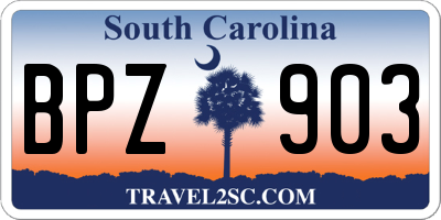 SC license plate BPZ903