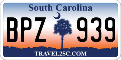 SC license plate BPZ939