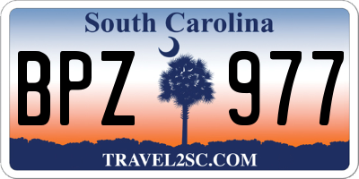 SC license plate BPZ977