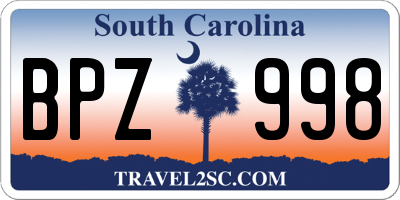 SC license plate BPZ998