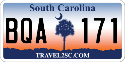 SC license plate BQA171