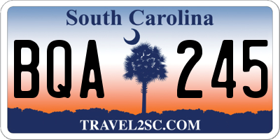 SC license plate BQA245