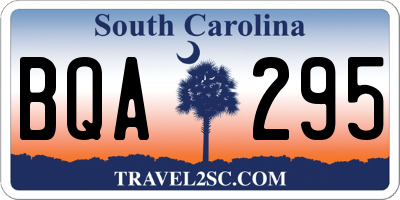 SC license plate BQA295