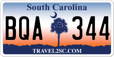 SC license plate BQA344