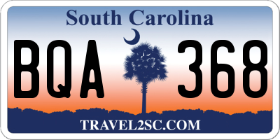 SC license plate BQA368