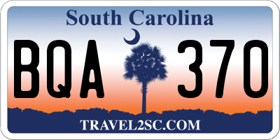 SC license plate BQA370