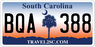 SC license plate BQA388