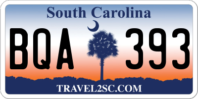 SC license plate BQA393