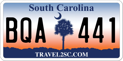 SC license plate BQA441