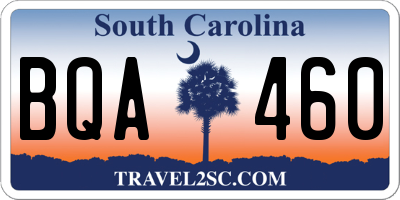SC license plate BQA460