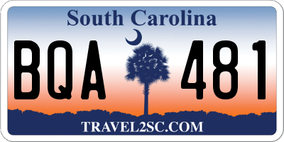 SC license plate BQA481