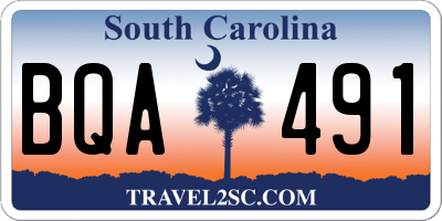SC license plate BQA491