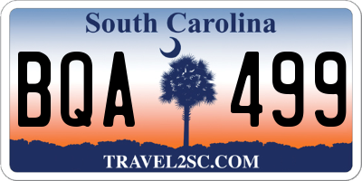 SC license plate BQA499