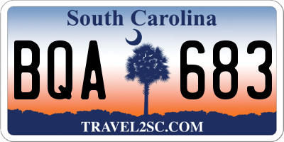 SC license plate BQA683
