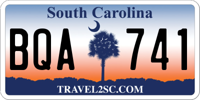 SC license plate BQA741