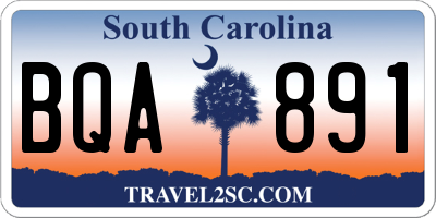 SC license plate BQA891