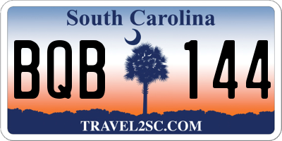 SC license plate BQB144
