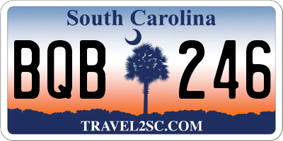 SC license plate BQB246