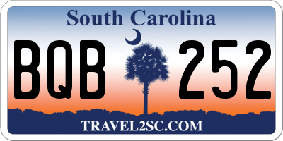 SC license plate BQB252