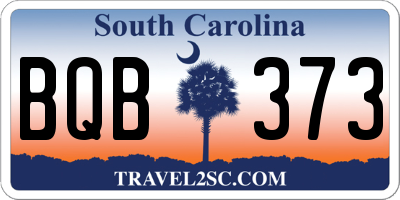 SC license plate BQB373