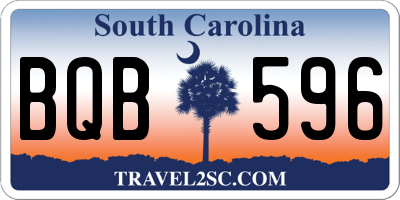 SC license plate BQB596