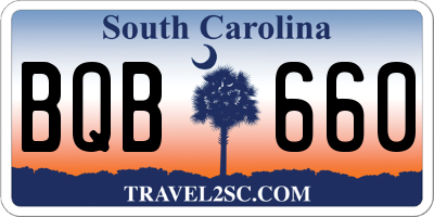 SC license plate BQB660