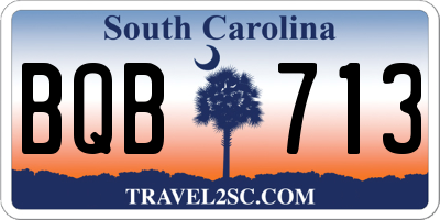 SC license plate BQB713