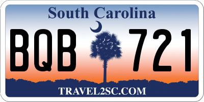 SC license plate BQB721