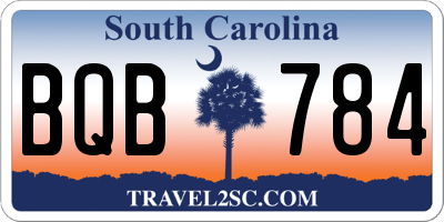 SC license plate BQB784