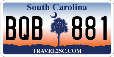 SC license plate BQB881