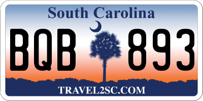 SC license plate BQB893