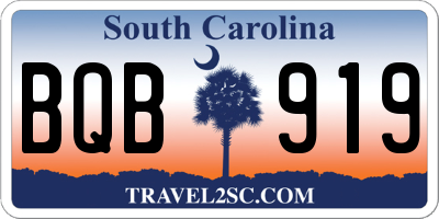 SC license plate BQB919