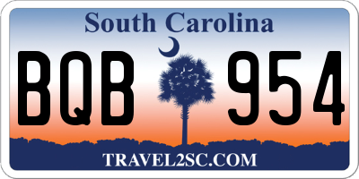 SC license plate BQB954