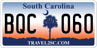SC license plate BQC060